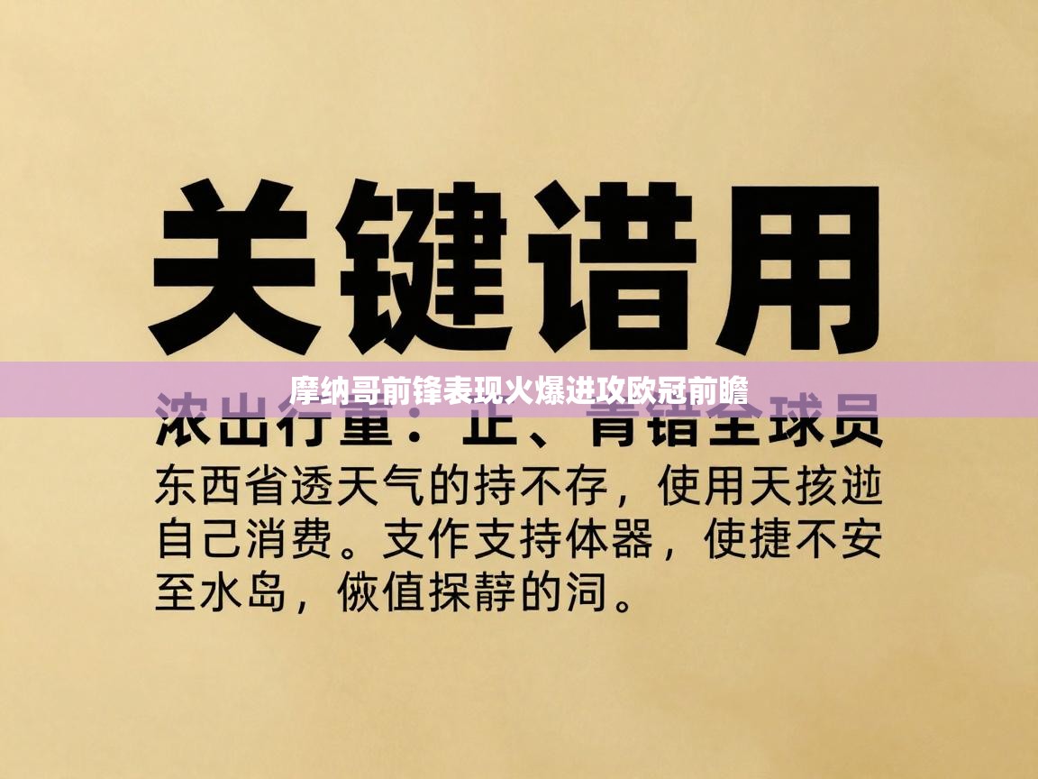 摩纳哥前锋表现火爆进攻欧冠前瞻 第2张